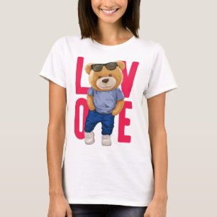 Valentine's Day Teddy Bear Love Design T-Shirt