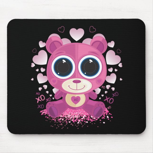 Valentine's Day Teddy Bear Mouse Pad (Front)