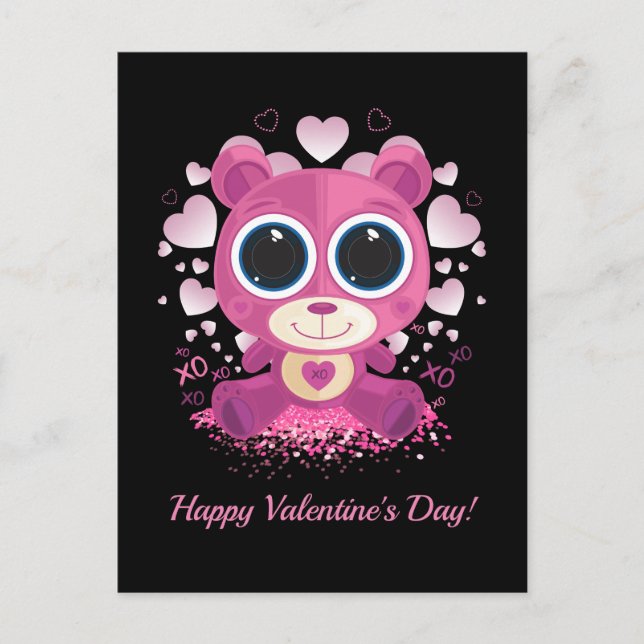 Valentine's Day Teddy Bear Postcard (Front)