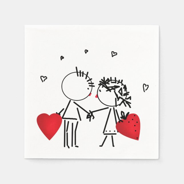 Valentine's day temporary tattoos napkin (Front)