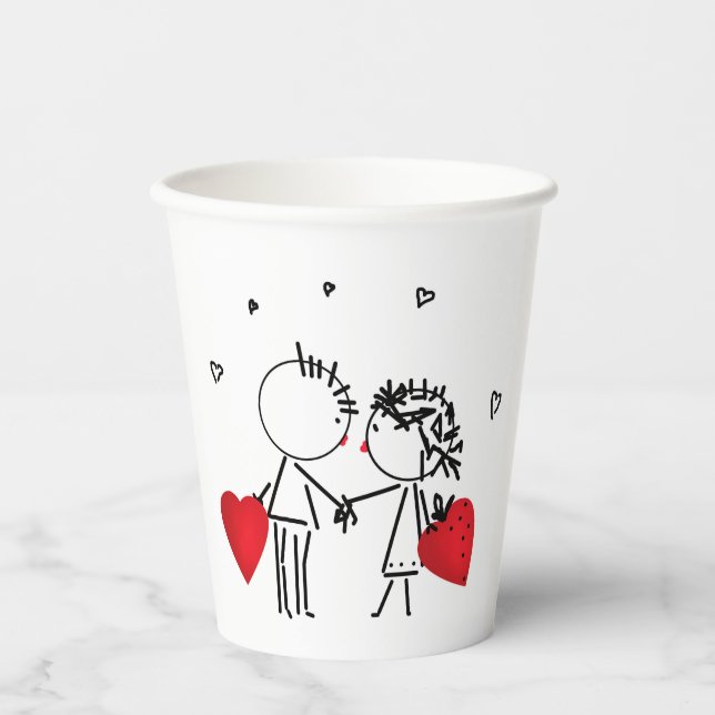 Valentine's day temporary tattoos paper cups (Front)