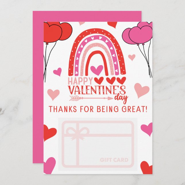 Valentine's Day Thank You Gift Card Holder (Front/Back)