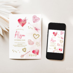 Valentine's Day Theme Birthday Invitation