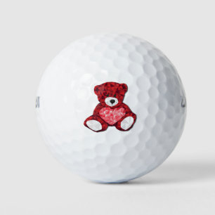 Valentine's day Theme Teddy Bear Design Golf Balls