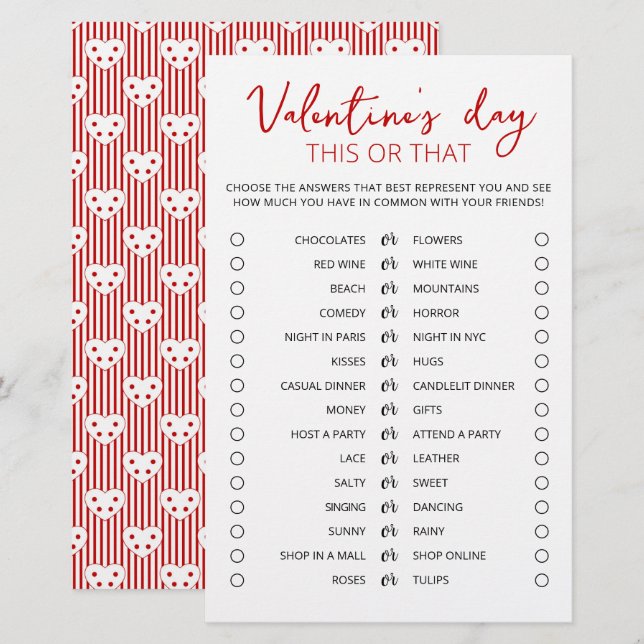 Valentine's day This or that Game Editable game (Front/Back)
