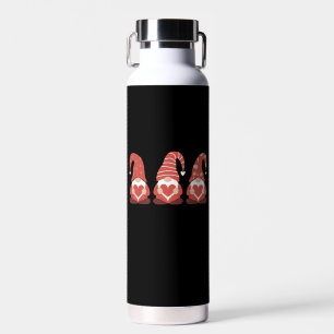 Valentine's Day Three Cute Gnomes Holding Heart Water Bottle