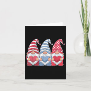 Valentines Day Three Gnomes Holding Heart For Wome Card