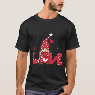Valentine's Day Three Gnomes Holding Heart Leopard T-Shirt