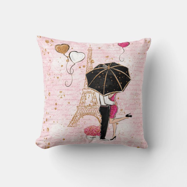 Valentine's Day Throw Pillow, Love Couple Cushion (Front)