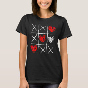 Valentine's Day Tic Tac Toe Valentine Cute Heart T-Shirt
