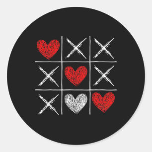 Valentines Day Tic-tac-toe Xo-xo Funny Valentine G Classic Round Sticker