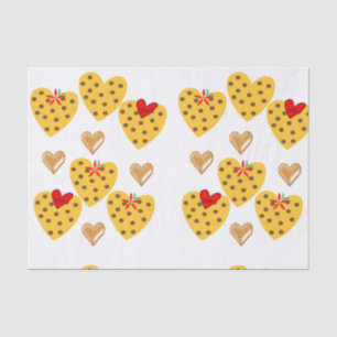 Valentine's Day Tissue Paper Gold Hearts