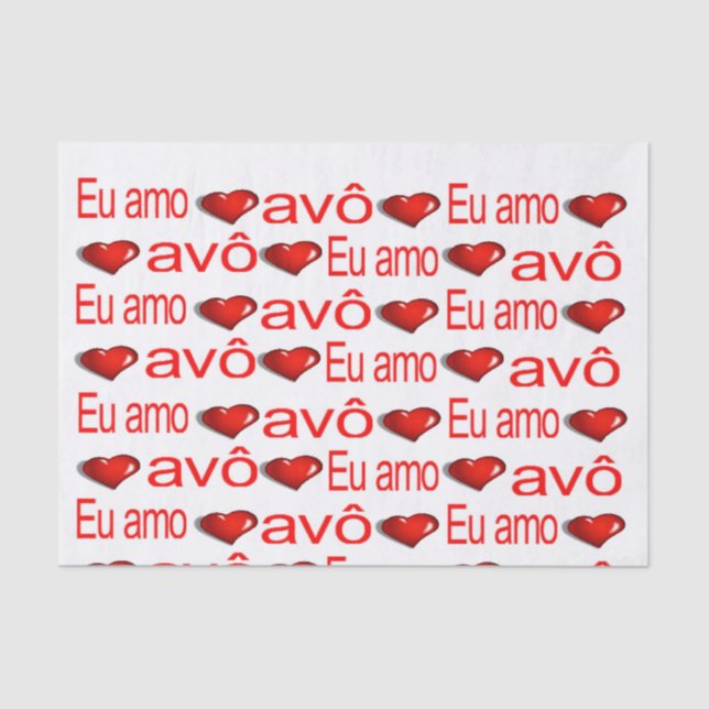 Valentine's Day Tissue Paper Love Avô Grandfather  (Front)