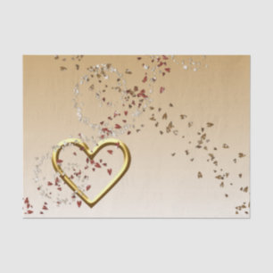 Valentine's Day Tissue Paper Love Gold Heart 