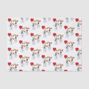 Valentine's Day Tissue Paper Love Hearts Snowman