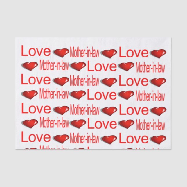 Valentine's Day Tissue Paper Love Mother in law  (Front)