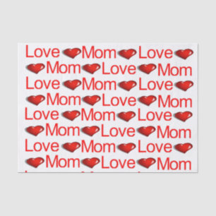 Valentine's Day Tissue Paper Love Mum Red Hearts