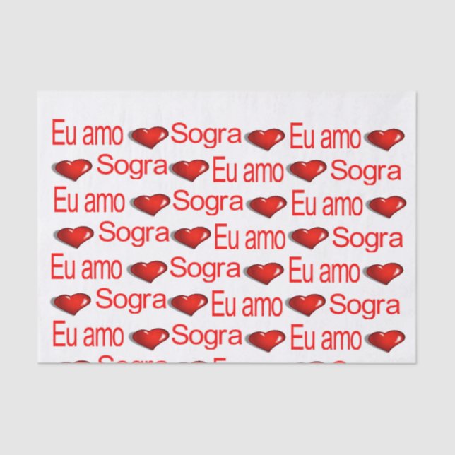 Valentine's Day Tissue Paper Love Sogra Red Hearts (Front)