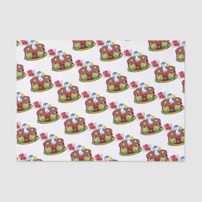 Valentine's Day Tissue Paper Penguin Hearts (Front)