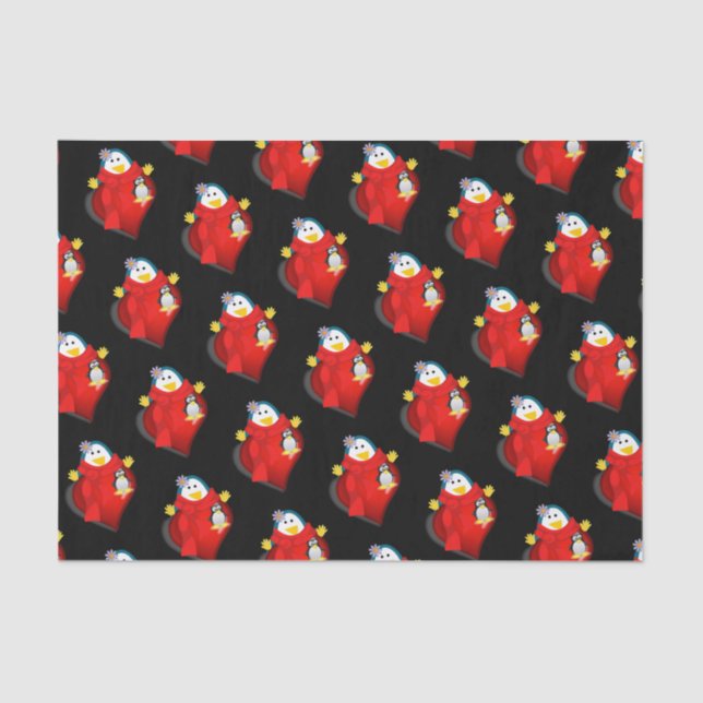 Valentine's Day Tissue Paper Penguin Hearts (Front)