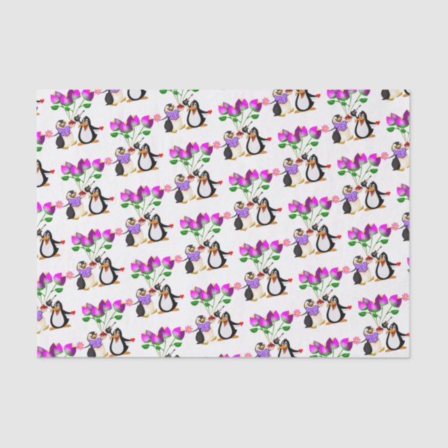 Valentine's Day Tissue Paper Penguin Hearts (Front)