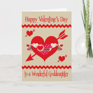 Valentine's Day To Goddaughter Holiday Card