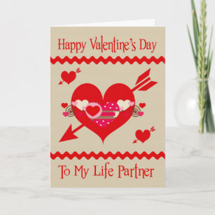Valentine's Day To Life Partner greeting card
