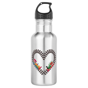 Valentines Day Train Railroad Heart 532 Ml Water Bottle