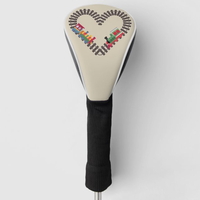 Valentines Day Train Railroad Heart  Golf Head Cover (Front)