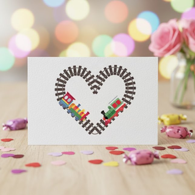 Valentines Day Train Railroad Heart  Postcard (Creator Uploaded)