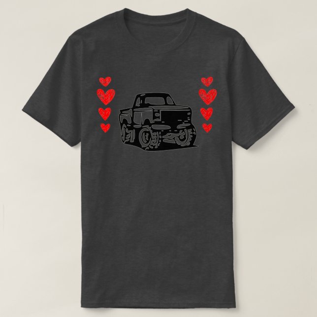 Valentines Day Truck t Red Truck Valentinex27s Day T-Shirt (Design Front)
