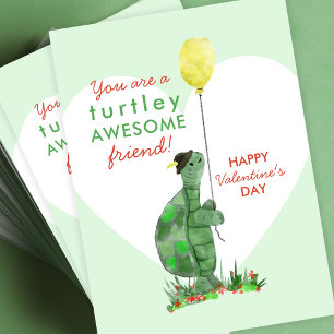Valentine's Day Turtle Classroom Card Pack
