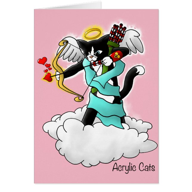 Valentine's Day Tuxedo Cupid Cat (Front)