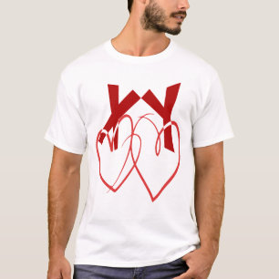 Valentine's Day two cute red hearts love T-Shirt