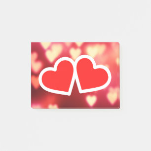 Valentine's Day Two Hearts Love Post-it Notes