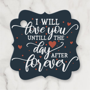 Valentines Day Typography Favour Tags