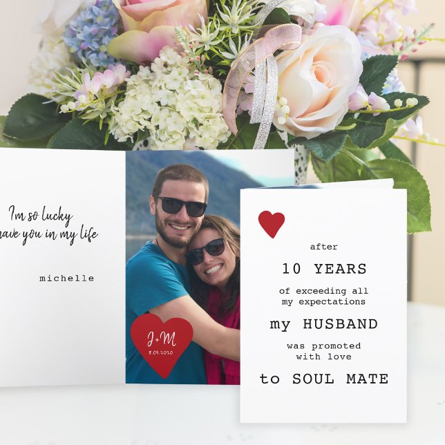 Valentines Day typography photo personalised Holiday Card (Creator Uploaded)