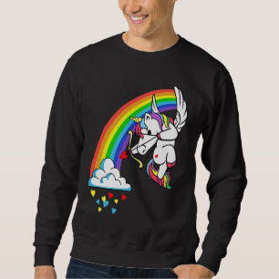 Valentines Day Unicorn Cupid Cute Girls Kids Teens Sweatshirt