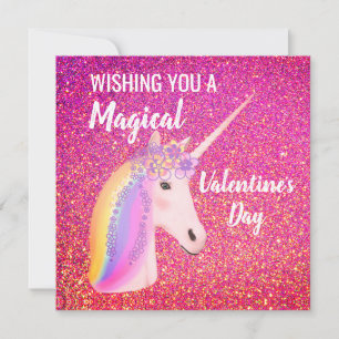 Valentines Day Unicorn Magic Pink Glitter Sparkle