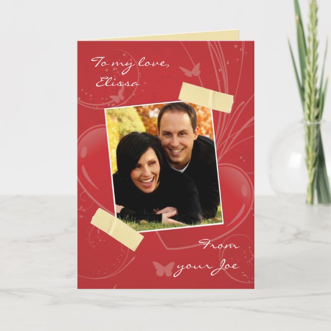 Valentine's Day Unique Photo 3D Card (Front)