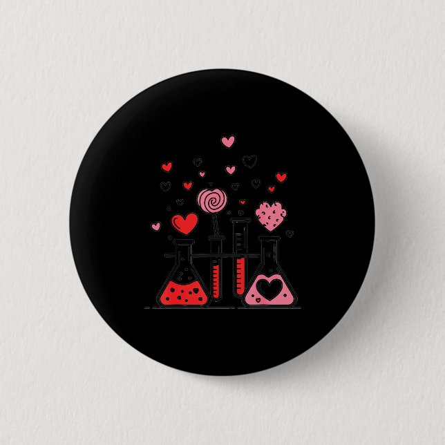 Valentines Day Vibes Science Teacher 100 Days Of S 6 Cm Round Badge (Front)