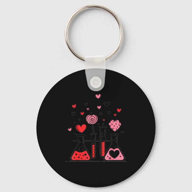 Valentines Day Vibes Science Teacher 100 Days Of S Key Ring (Front)