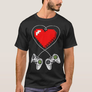 Valentine'S Day Video Game Controller Heart Gamer  T-Shirt