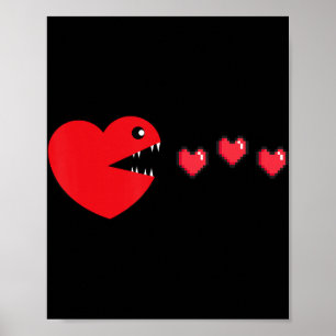 Valentine's Day Video Game Valentine Gamer Boy Men Poster