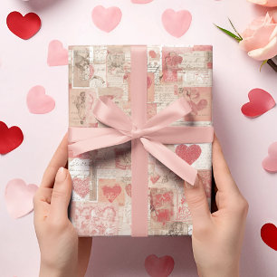 Valentine's Day Vintage Letters Wrapping Paper 