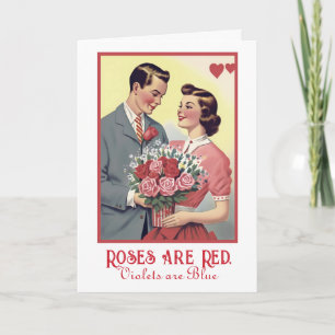 Valentine's Day Vintage Roses are Red Card