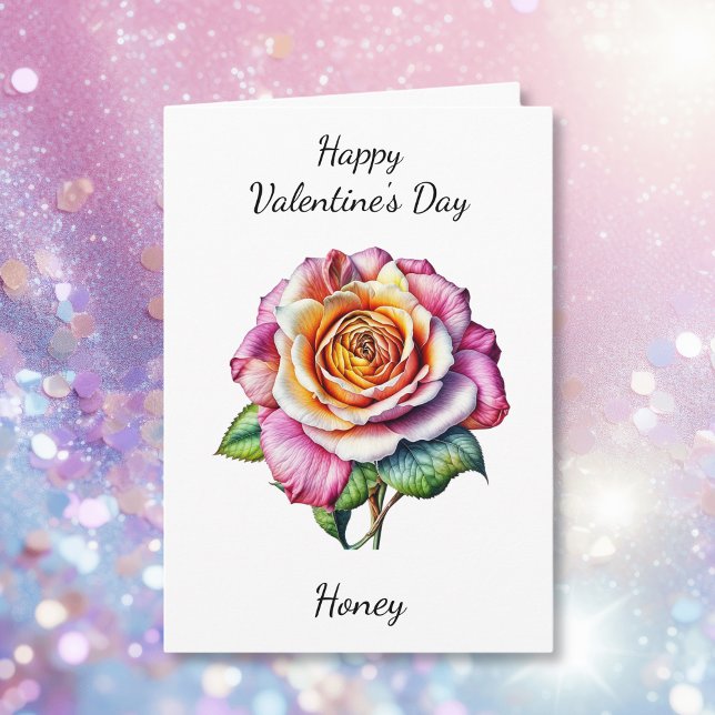 Valentine's Day | Watercolor Pink Rose Card (Creator Uploaded)