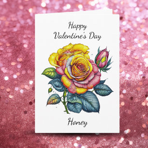 Valentine's Day   Watercolor Rose Card