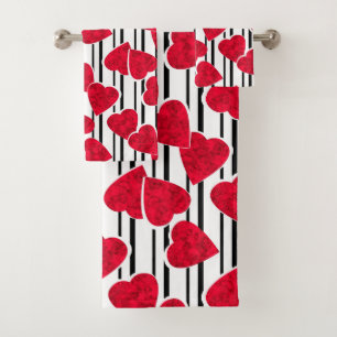 Valentine's day, wedding bath towel set