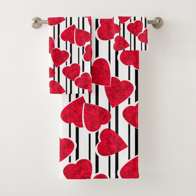 Valentine's day, wedding bath towel set (Insitu)